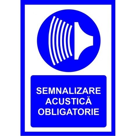 placuta pentru semnalizare acustica obligatorie